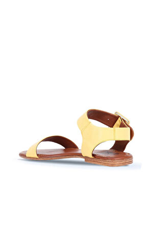Bueno Shoes Sarı Deri Kadın Düz Sandalet 01ws6900