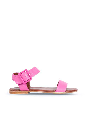 Bueno Shoes Fuşya Deri Kadın Düz Sandalet 01ws6900