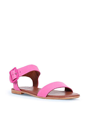 Bueno Shoes Fuşya Deri Kadın Düz Sandalet 01ws6900