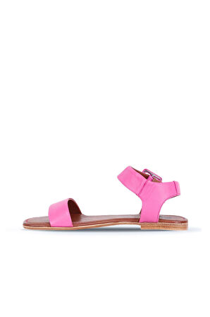 Bueno Shoes Fuşya Deri Kadın Düz Sandalet 01ws6900