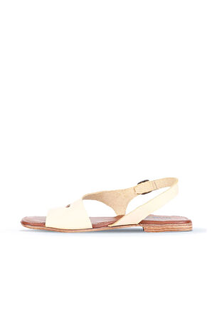 Bueno Shoes Sarı Deri Kadın Düz Sandalet 01ws6902