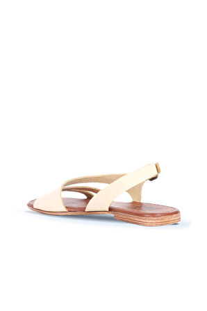 Bueno Shoes Sarı Deri Kadın Düz Sandalet 01ws6902
