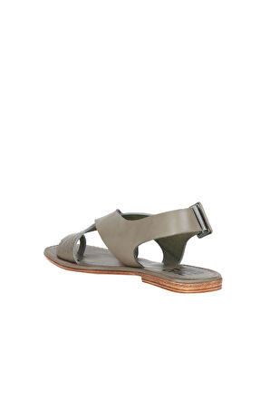 Bueno Shoes Haki Deri Kadın Parmak Arası Sandalet 01ws6903