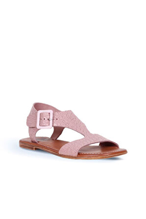 Bueno Shoes Pembe Deri Kadın Düz Sandalet 01ws6904