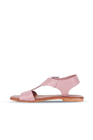 Bueno Shoes Pembe Deri Kadın Düz Sandalet 01ws6904