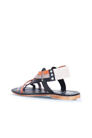 Bueno Shoes Siyah Multi Deri Kadın Sandalet 01ws6906