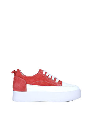 Bueno Shoes Beyaz Pudra Deri-süet Kadın Dolgu Topuklu Ayakkabı 01ws10704
