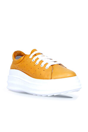 Bueno Shoes Sarı Deri Kadın Sneakers 01ws11501