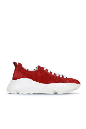 Bueno Shoes Nar Çiçeği Süet Kadın Dolgu Topuklu Spor Ayakkabı 01ws12200