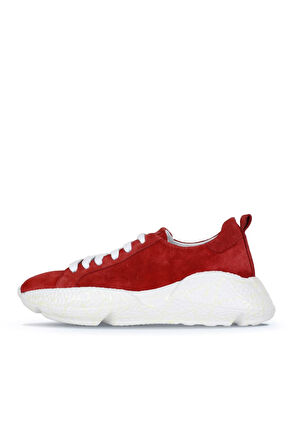 Bueno Shoes Nar Çiçeği Süet Kadın Dolgu Topuklu Spor Ayakkabı 01ws12200