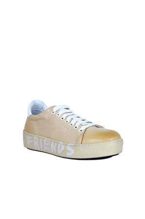 Bueno Shoes Sarı Beyaz Deri Kadın Spor Ayakkabı 01wt2701