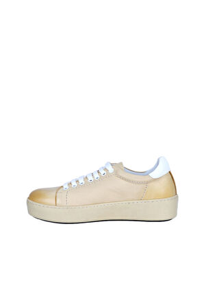 Bueno Shoes Sarı Beyaz Deri Kadın Spor Ayakkabı 01wt2701