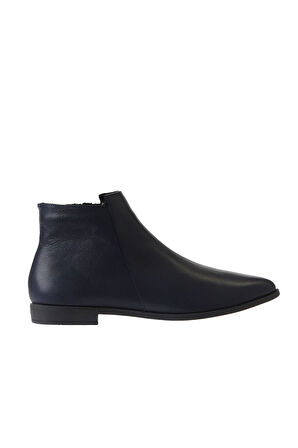 Bueno Shoes Lacivert Deri Kadın Düz Bot 01wp0703