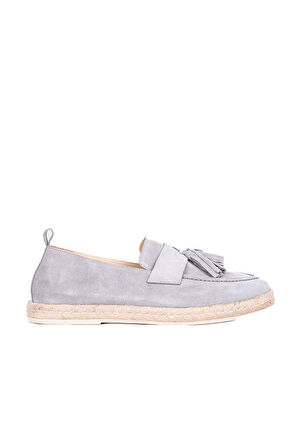 Bueno Shoes Gri Açık Süet Erkek Espadril Ayakkabı 01ms12702