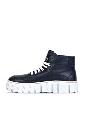 Bueno Shoes Siyah Deri Kadın Spor Bot 01wt3400