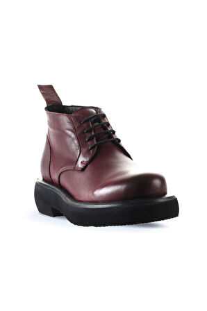 Bueno Shoes Bordo Deri Kadın Düz Bot 01wt0503