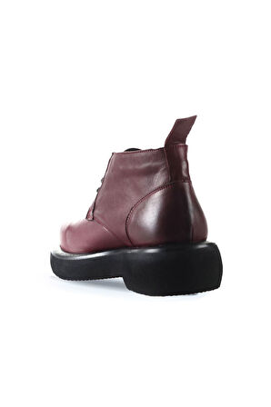 Bueno Shoes Bordo Deri Kadın Düz Bot 01wt0503