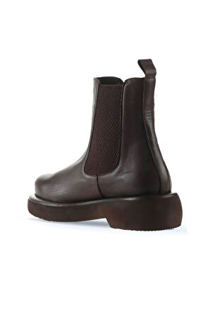 Bueno Shoes Kahverengi Deri Kadın Düz Bot 01wt0508