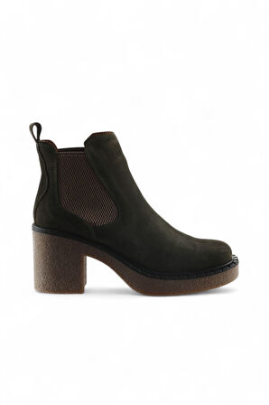 Bueno Shoes Haki Süet Kadın Topuklu Bot 01wt2900