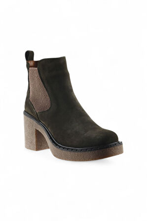 Bueno Shoes Haki Süet Kadın Topuklu Bot 01wt2900