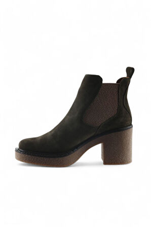 Bueno Shoes Haki Süet Kadın Topuklu Bot 01wt2900