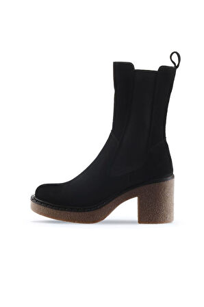 Bueno Shoes Siyah Süet Kadın Topuklu Bot 01wt2901