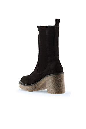 Bueno Shoes Siyah Süet Kadın Topuklu Bot 01wt2901