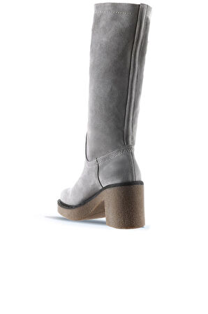 Bueno Shoes Gri Açık Süet Kadın Topuklu Çizme 01wt2903