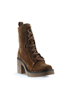 Bueno Shoes Taba Süet Kadın Topuklu Bot 01wt2905