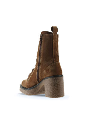 Bueno Shoes Taba Süet Kadın Topuklu Bot 01wt2905