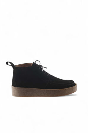 Bueno Shoes Siyah Süet Kadın Düz Bot 01wt3000
