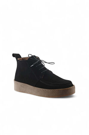 Bueno Shoes Siyah Süet Kadın Düz Bot 01wt3000