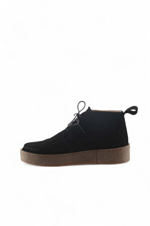 Bueno Shoes Siyah Süet Kadın Düz Bot 01wt3000