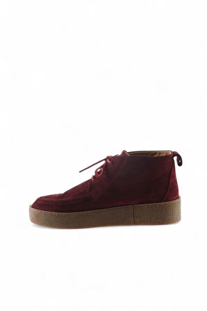 Bueno Shoes Bordo Süet Kadın Düz Bot 01wt3000