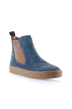 Bueno Shoes Mavi Süet Kadın Düz Bot 01wt3206