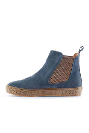 Bueno Shoes Mavi Süet Kadın Düz Bot 01wt3206