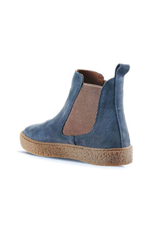 Bueno Shoes Mavi Süet Kadın Düz Bot 01wt3206