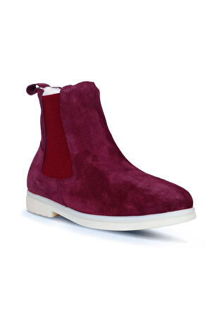 Bueno Shoes Bordo Süet Kadın Düz Bot 01wt3300