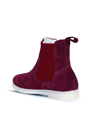 Bueno Shoes Bordo Süet Kadın Düz Bot 01wt3300