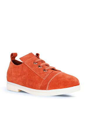 Bueno Shoes Kiremit Süet Kadın Az Topuklu Ayakkabı 01wt3310