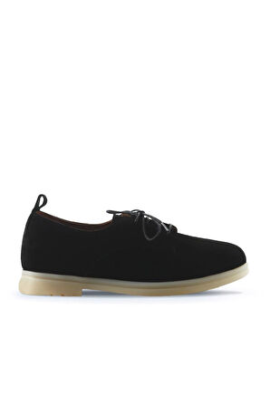 Bueno Shoes Siyah Süet Kadın Az Topuklu Ayakkabı 01wt3313