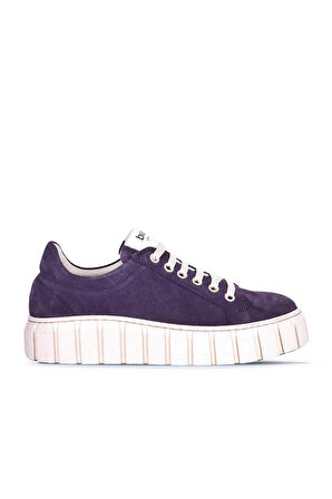 Bueno Shoes Mor Süet Kadın Dolgu Topuklu Spor Ayakkabı 01wt3401