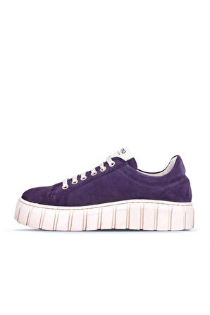 Bueno Shoes Mor Süet Kadın Dolgu Topuklu Spor Ayakkabı 01wt3401