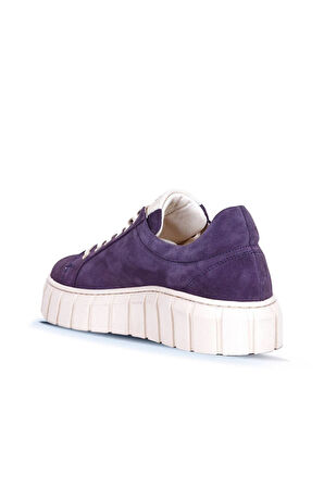 Bueno Shoes Mor Süet Kadın Dolgu Topuklu Spor Ayakkabı 01wt3401