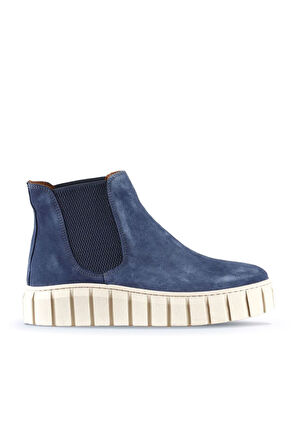 Bueno Shoes Mavi Süet Kadın Düz Bot 01wt3403