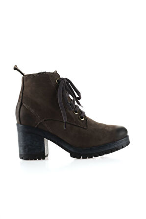 Bueno Shoes Gri Nubuk Kadın Topuklu Bot 01wr6904
