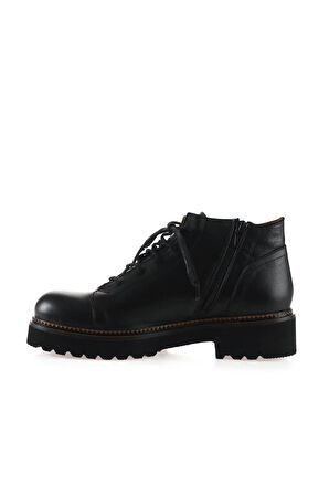Bueno Shoes Siyah Deri Kadın Düz Bot 01wt0800