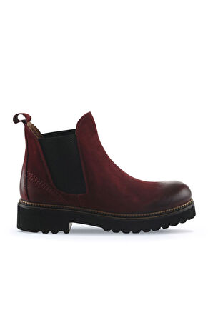 Bueno Shoes Bordo Nubuk Kadın Düz Bot 01wt0801