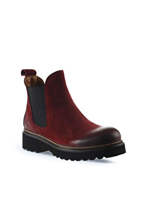 Bueno Shoes Bordo Nubuk Kadın Düz Bot 01wt0801