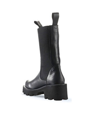 Bueno Shoes Siyah Flotter Deri Kadın Topuklu Bot 01wt1703